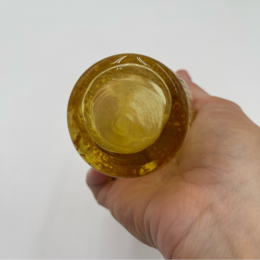 Kanawha Glass Owl Pitcher Creamer Yellow Gold Amber Vintage Mid Century - Picture 6 of 8